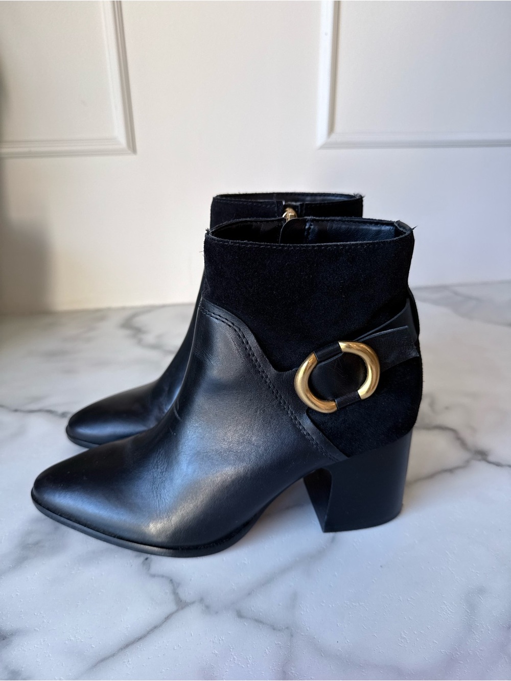Vince Camuto Evelanna Leather Ankle Boot Whimsigoth Grunge Tailored size 8.5